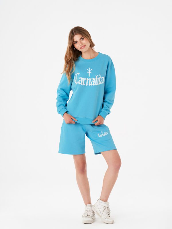 Embroidered Logo Sweatshirt Blue Carnalita