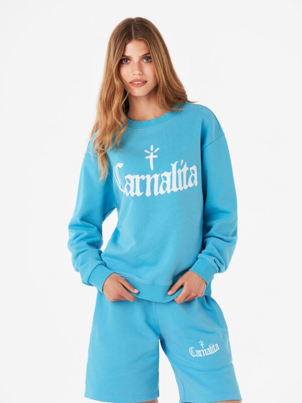Embroidered Logo Sweatshirt Blue Carnalita