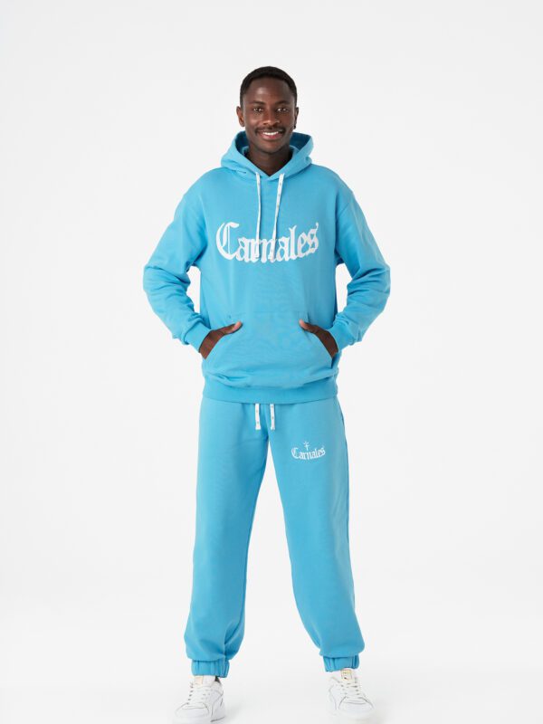 Sudadera con Logo Bordado e Impreso Azul Carnales