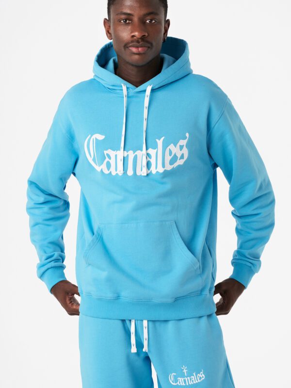 Sudadera con Logo Bordado e Impreso Azul Carnales