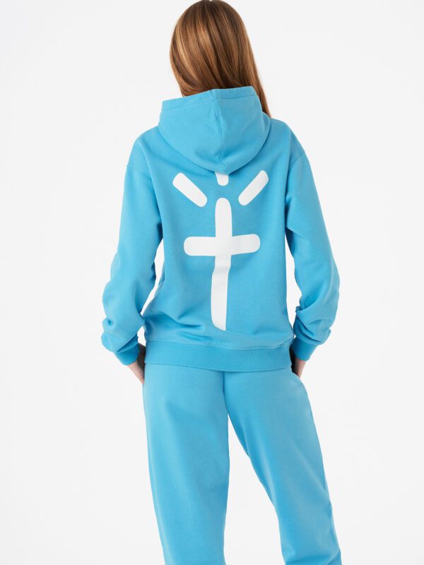 Embroidered & Printed Logo Hoodie Blue Carnalita