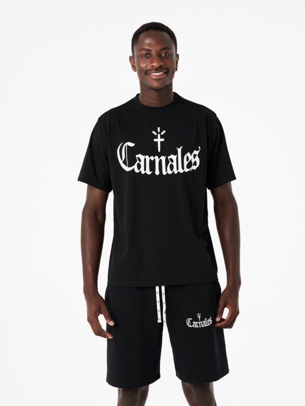 Camiseta negra con logo impreso Carnales