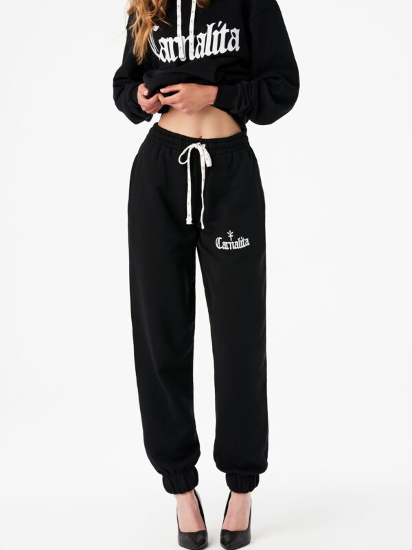 Pantalón de Chándal con Logo Bordado Negro Carnalita