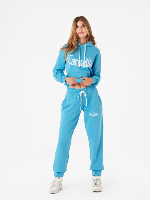 Pantalón de Chándal con Logo Bordado Azul Carnalita
