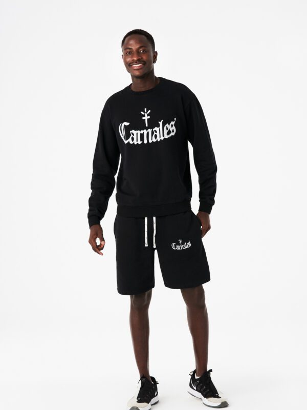 Pantalón Corto Bordado con Logo Negro Carnales