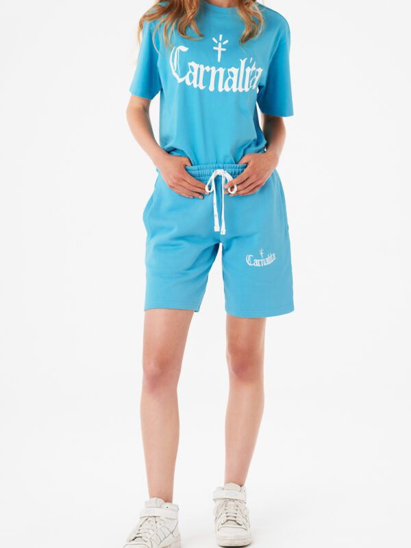 Logo Bordado Short Azul Carnalita