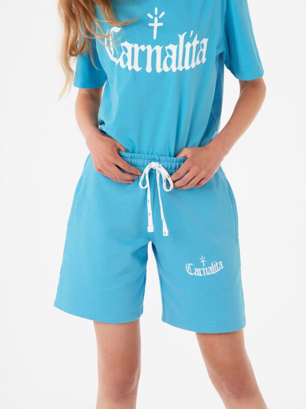 Logo Bordado Short Azul Carnalita