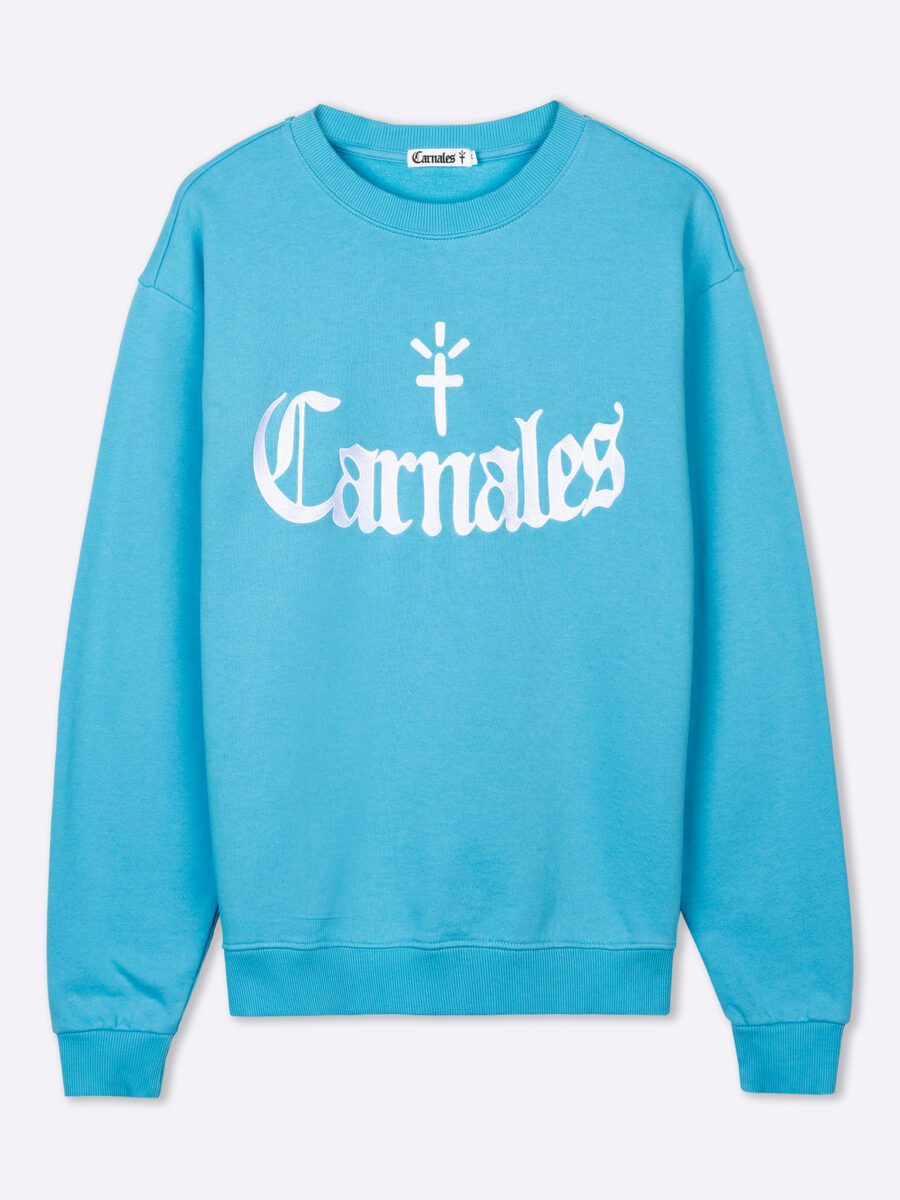 Sudadera con Logo Bordado Azul Carnales