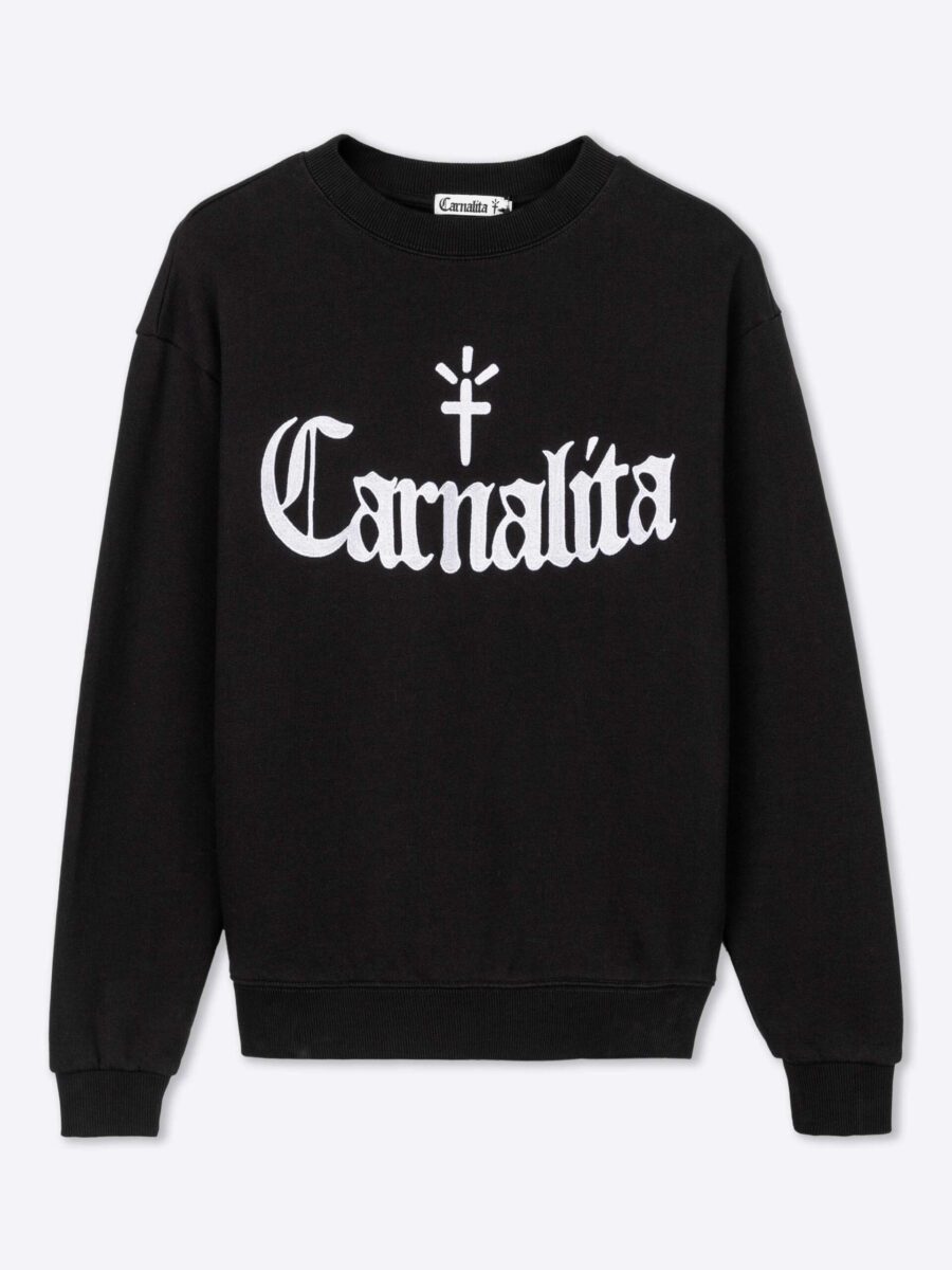 Sudadera negra con logo Carnalita bordado