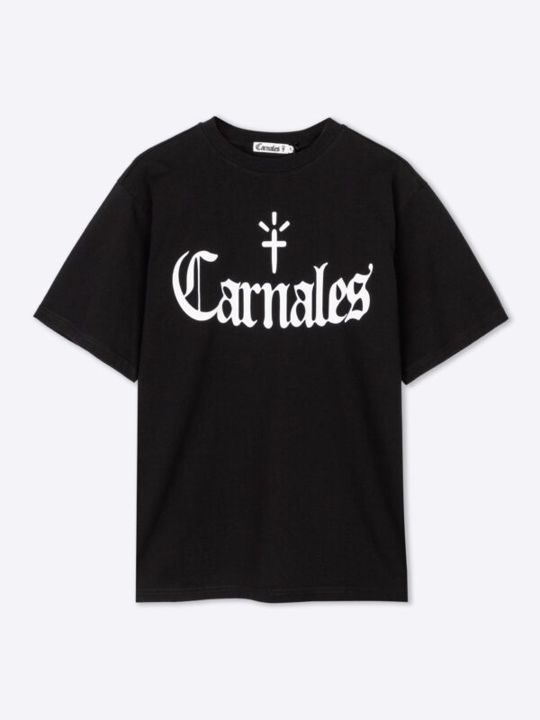 Camiseta negra con logo impreso Carnales