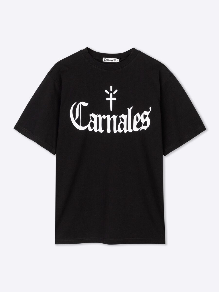 Camiseta negra con logo impreso Carnales