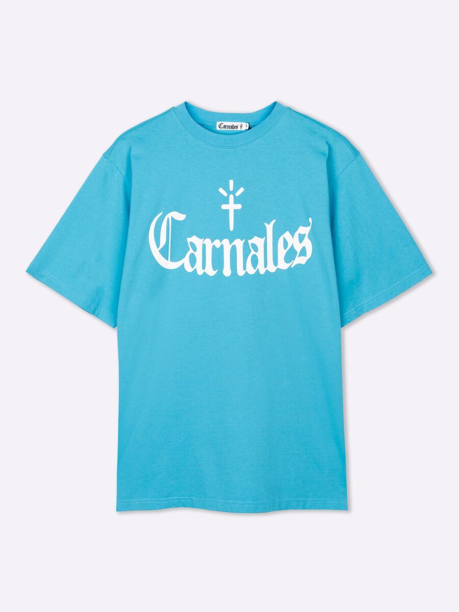 Logo Impreso Camiseta Azul Carnales