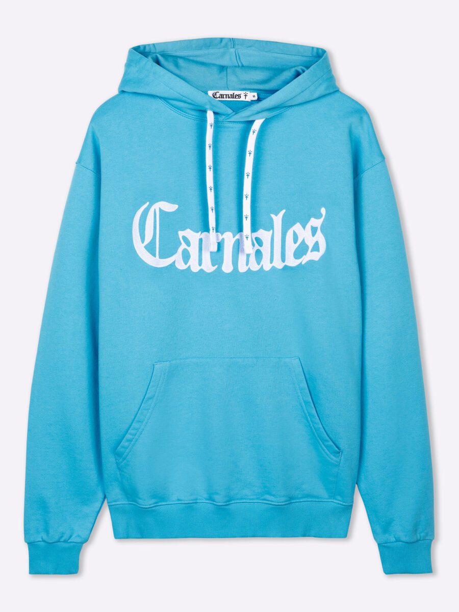 Sudadera con Logo Bordado e Impreso Azul Carnales