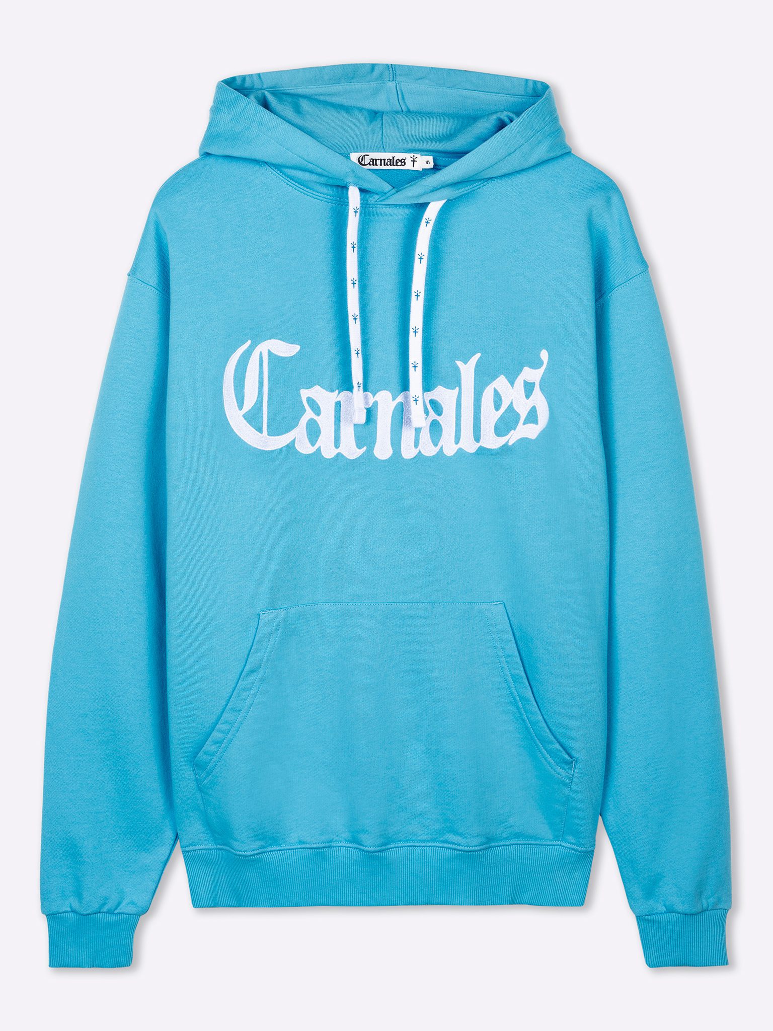 Embroidered & Printed Logo Hoodie Blue Carnales