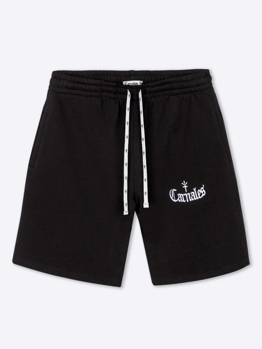 Pantalón Corto Bordado con Logo Negro Carnales