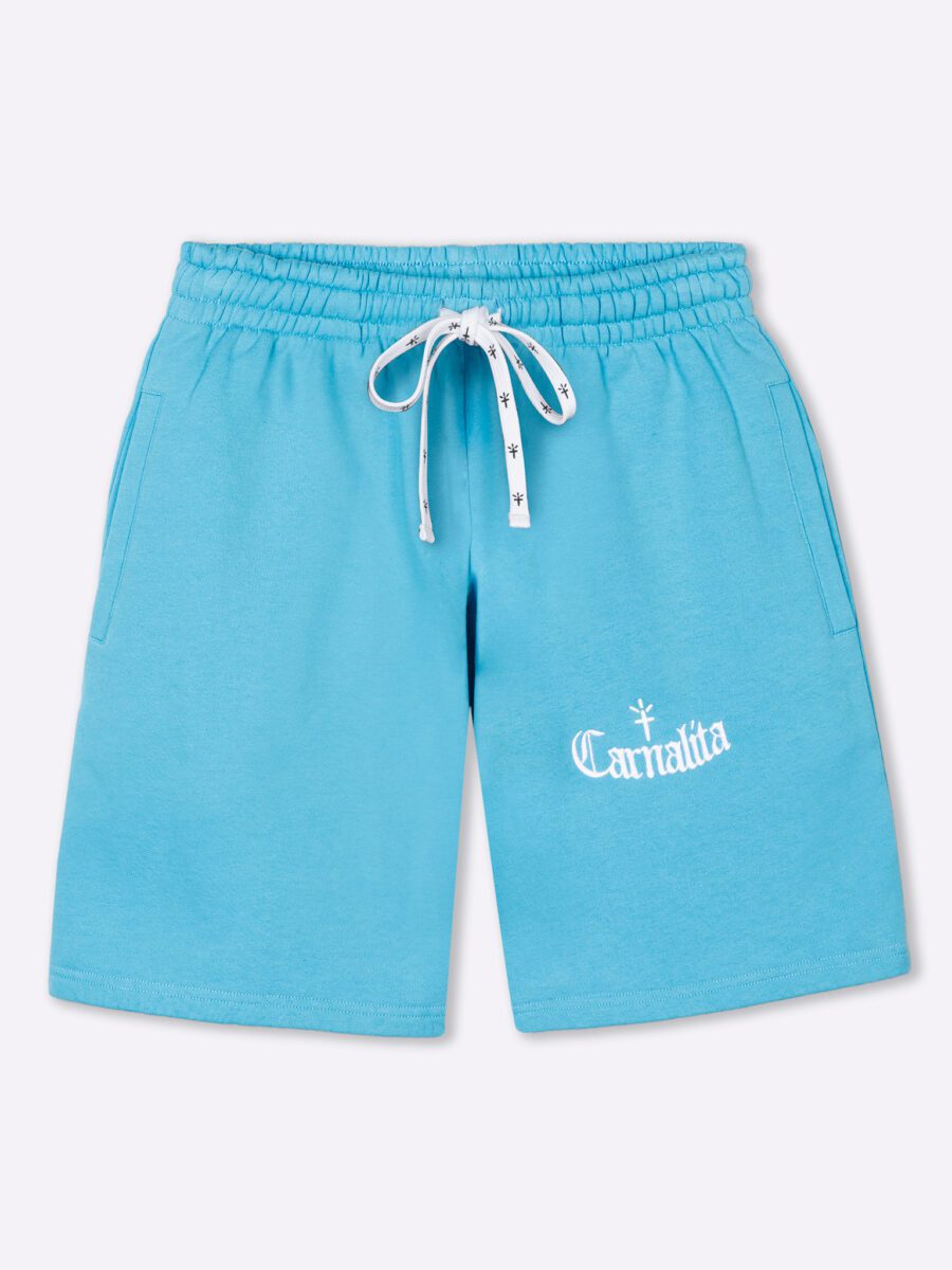 Logo Bordado Short Azul Carnalita
